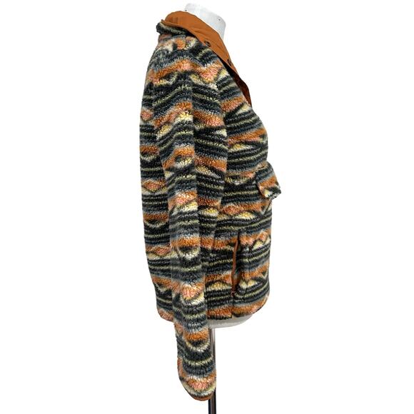 Billabong Sherpa Fleece Pullover A/Div Switchback Aztec 1/4 Snap Mock Neck Sz S - Picture 13 of 15